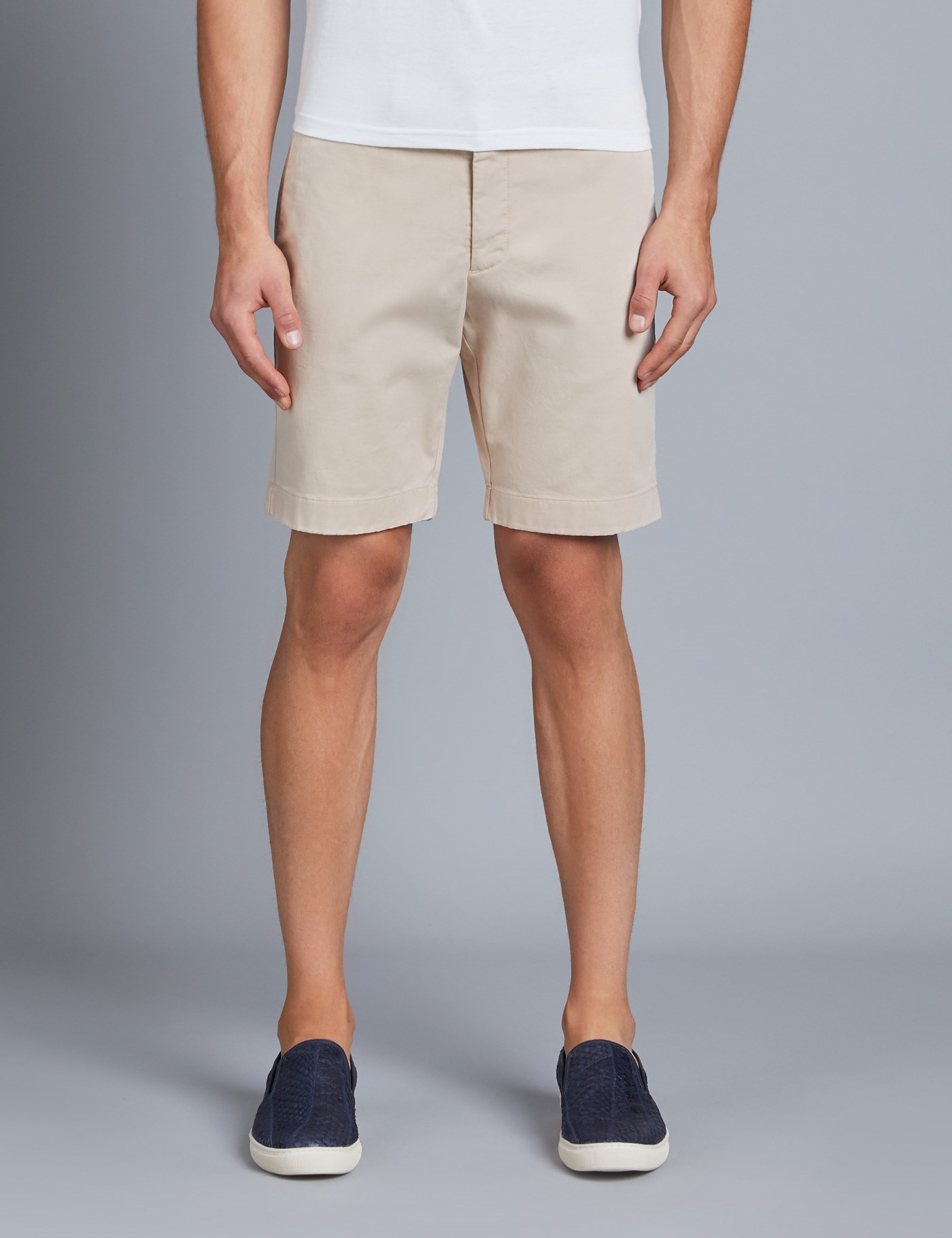 Men's Beige Chino Shorts | Hawes & Curtis