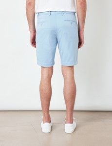 Light Blue Garment Dyed Organic Cotton Chino Shorts