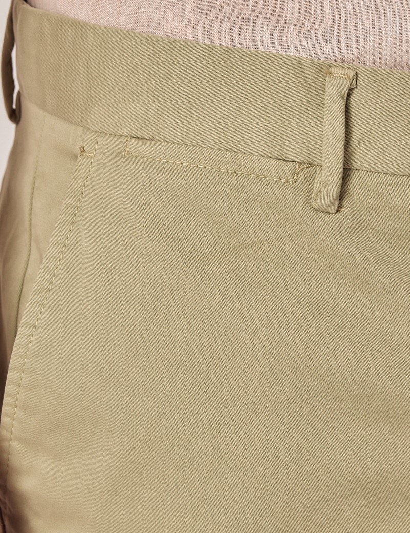 Hawes & Curtis Light Blue Garment Dyed Organic Cotton Chino Shorts