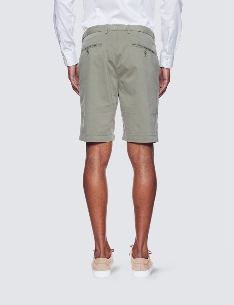 Olive Garment Dyed Organic Cotton Chino 