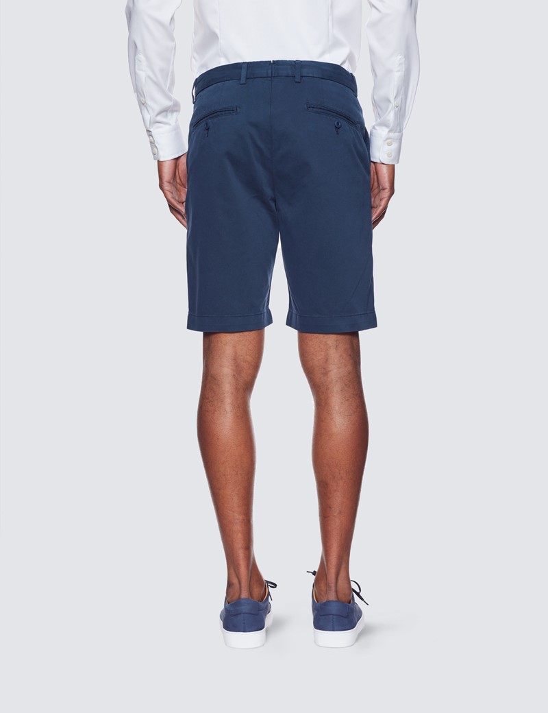 Deep Navy Garment Dyed Organic Cotton Chino Shorts