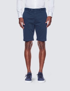 Chino Shorts – Slim Fit – Bio-Baumwollstretch – Navy