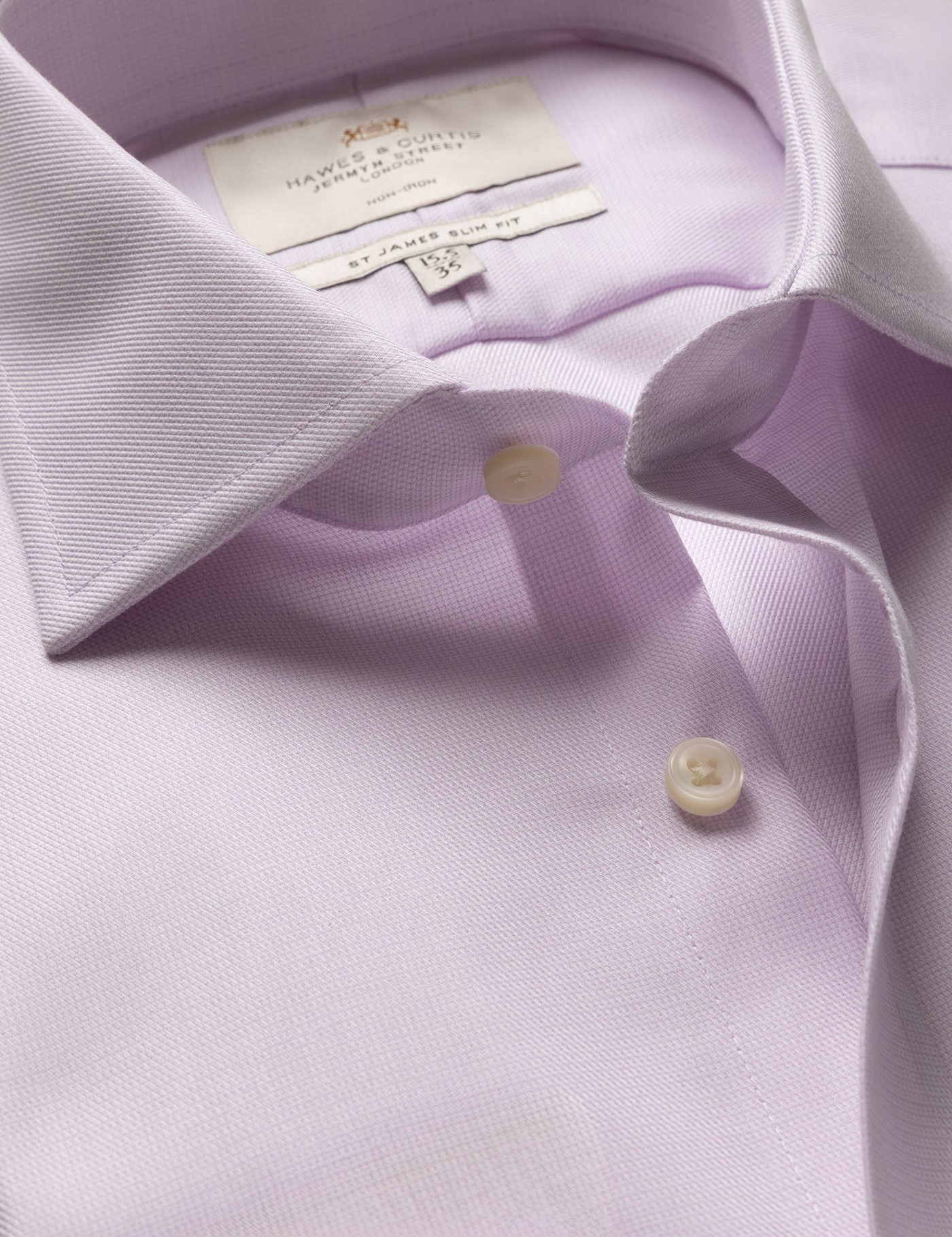 Hawes & Curtis Slim Fit Lilac & White Textured Weave Non-Iron Shirt Size: 18" collar, 38" sleeve