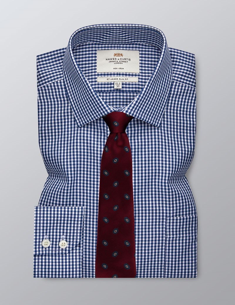 Fseason-Men No-Iron Classic Plaid Pocket Single Breasted Relaxed Shirt