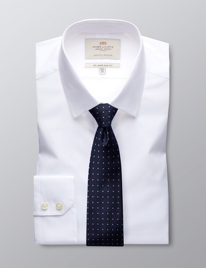 men's white poplin dress shirt