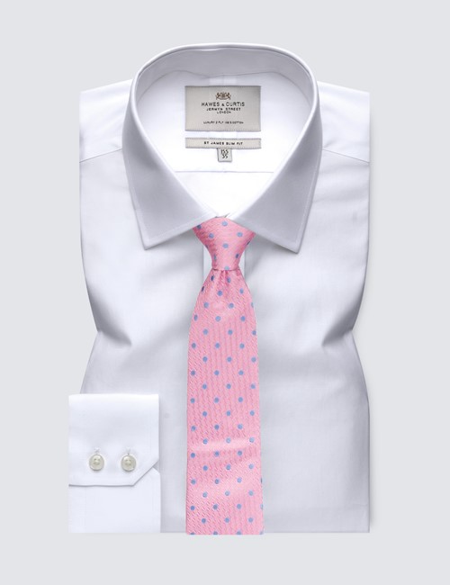White Slim Shirt - Semi-Cutaway Collar