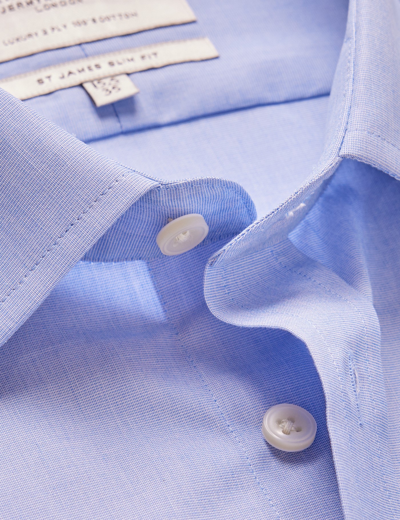 Blue End On End Slim Shirt | Hawes and Curtis