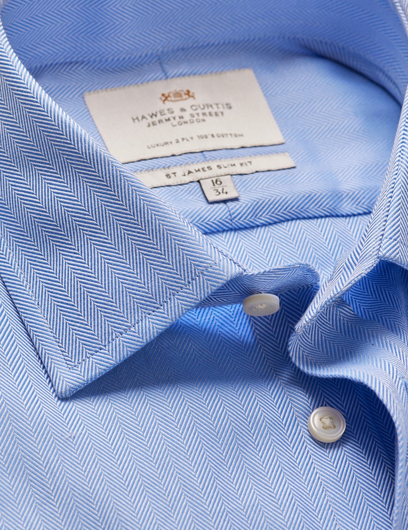 Blue Slim Shirt | Hawes and Curtis