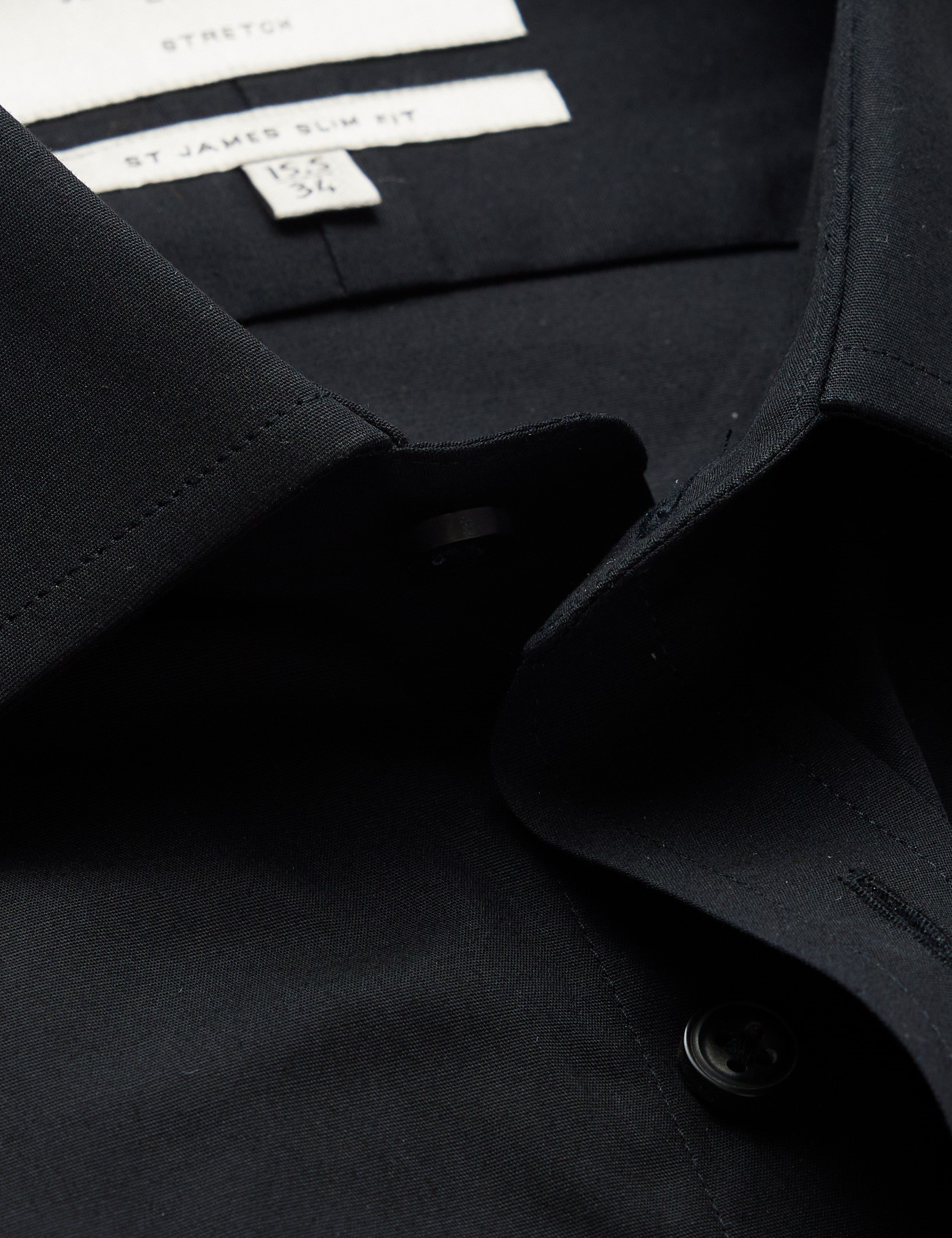 Stretch Men's Formal Slim Fit Shirt with Single Cuff in Black | Hawes ...