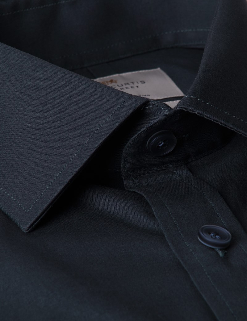 Men's Formal Pewter Slim Fit Cotton Stretch Shirt - Single Cuff | Hawes ...