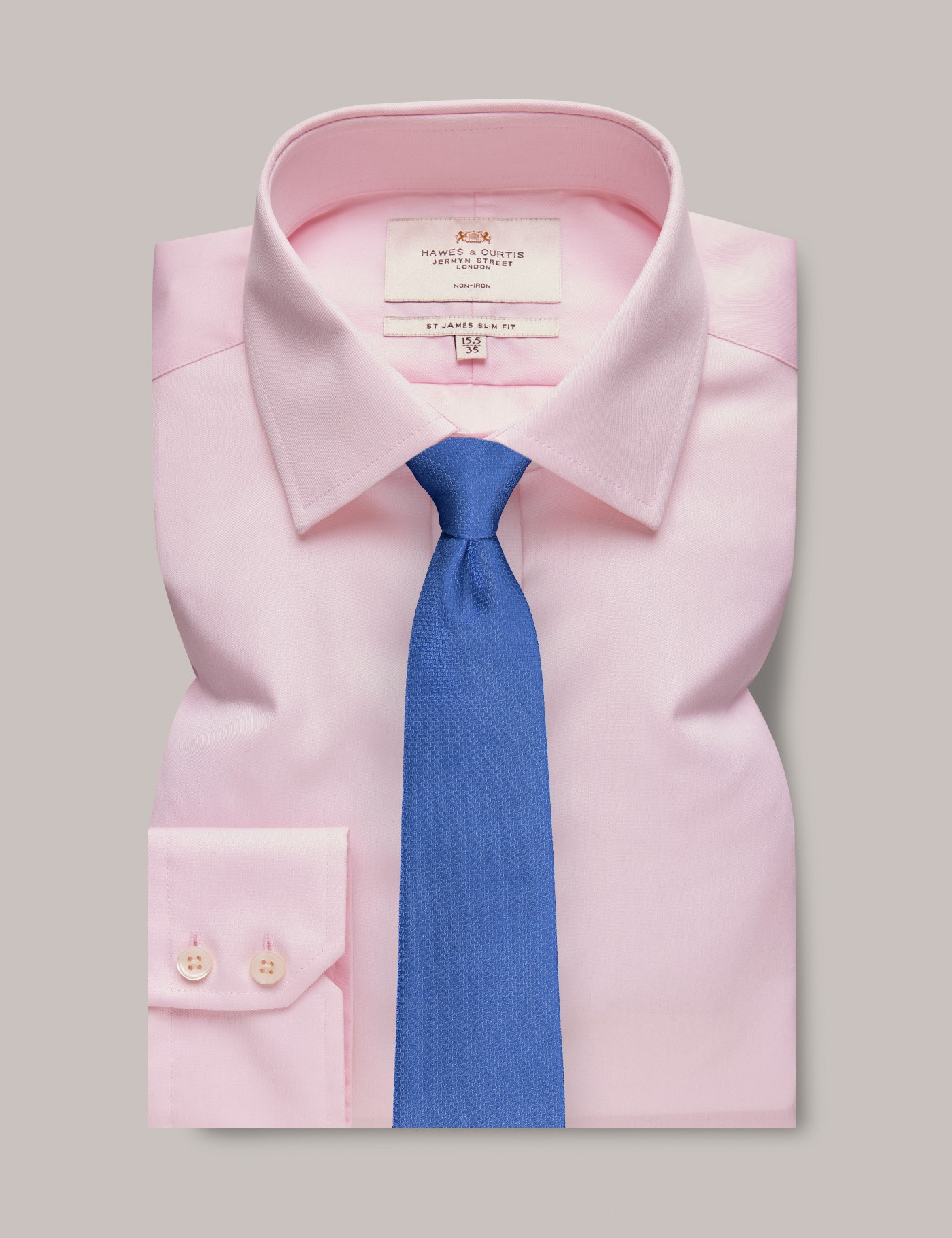 Men's Non-Iron Pink Twill Slim Shirt