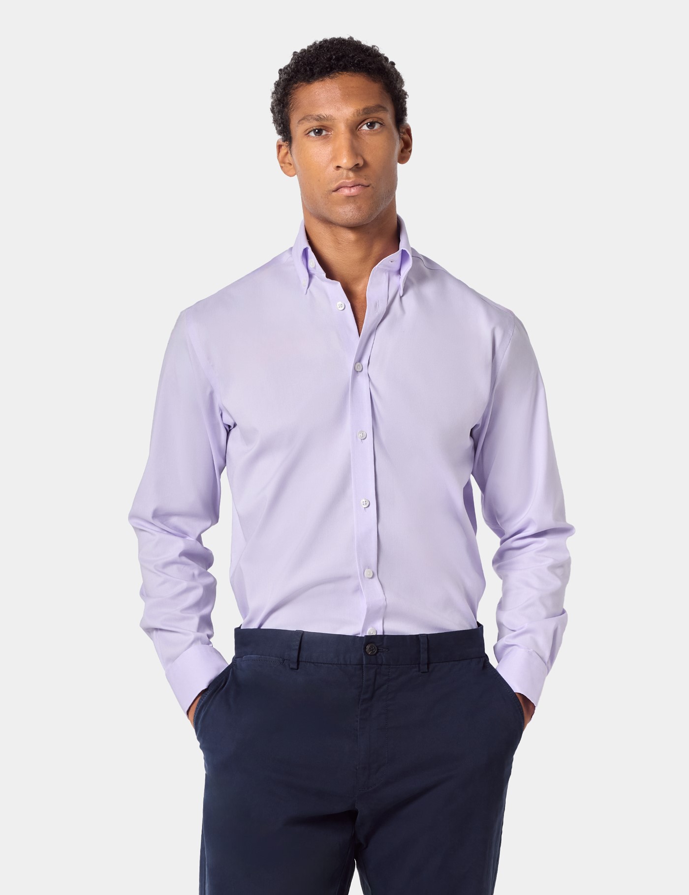 & Slim Fit Pin Point Non Iron Oxford Shirt 18" collar 37" sleeve