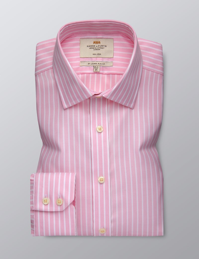 pink white stripe shirt