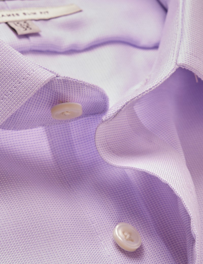 Men's Non-Iron Lilac & White Fabric Interest Slim Shirt