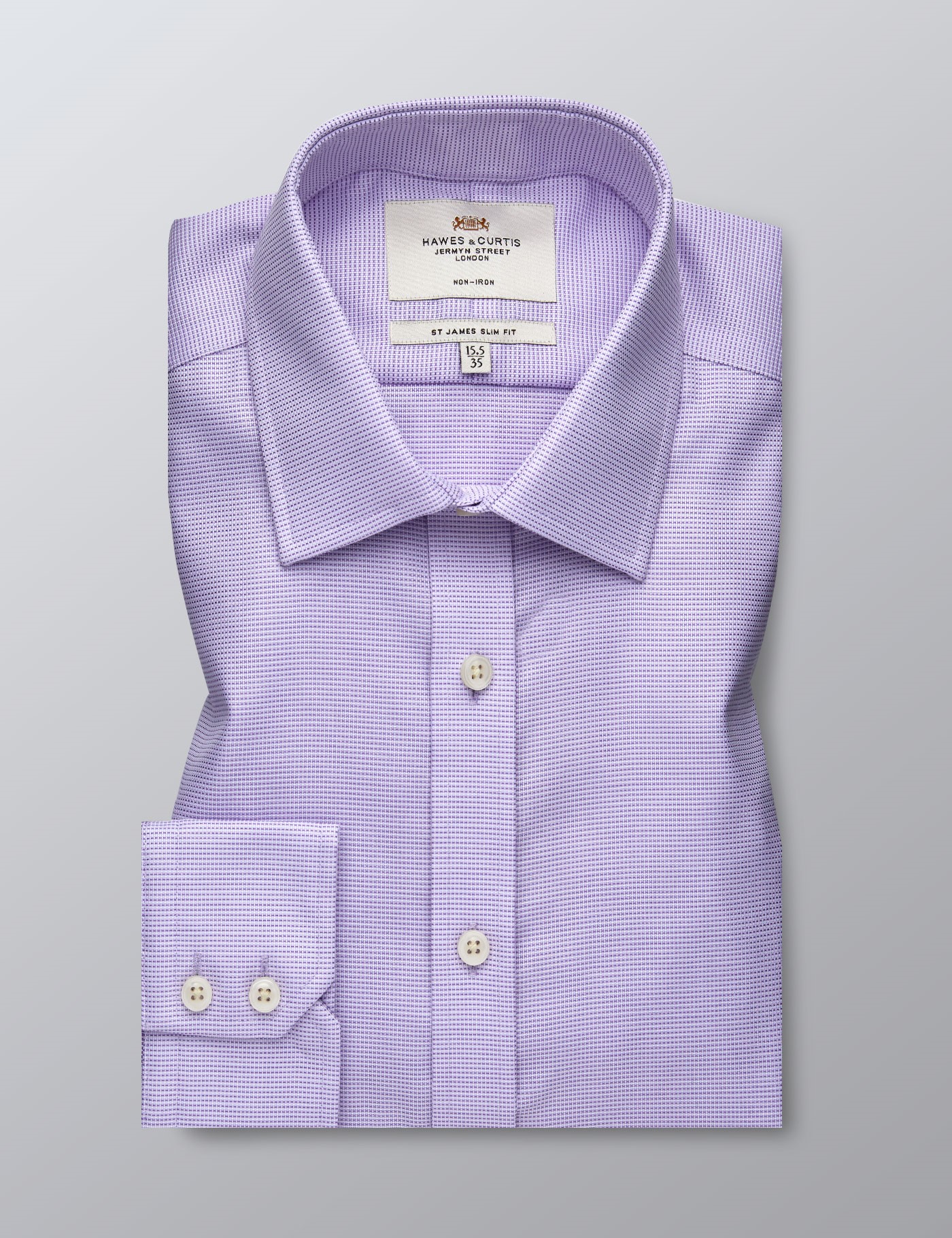 Men's Formal Lilac Dobby Slim Fit Shirt - Single Cuff - Non Iron ...