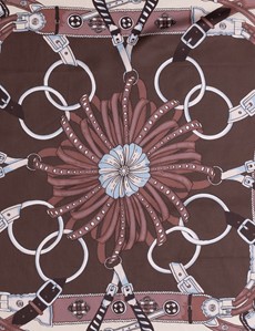 Women's Orange Belt Print Scarf - 100% Silk