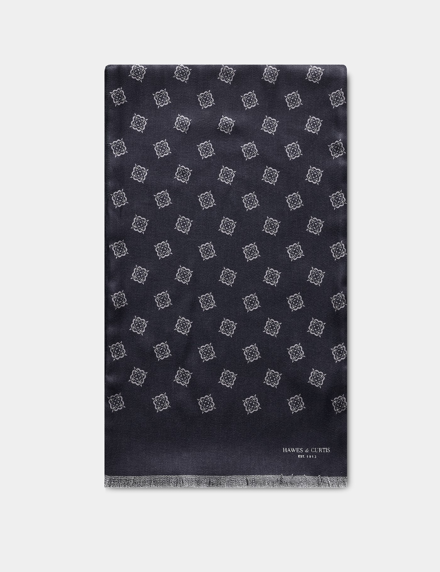 Hawes & Curtis Navy Medallion Scarf Size: One Size
