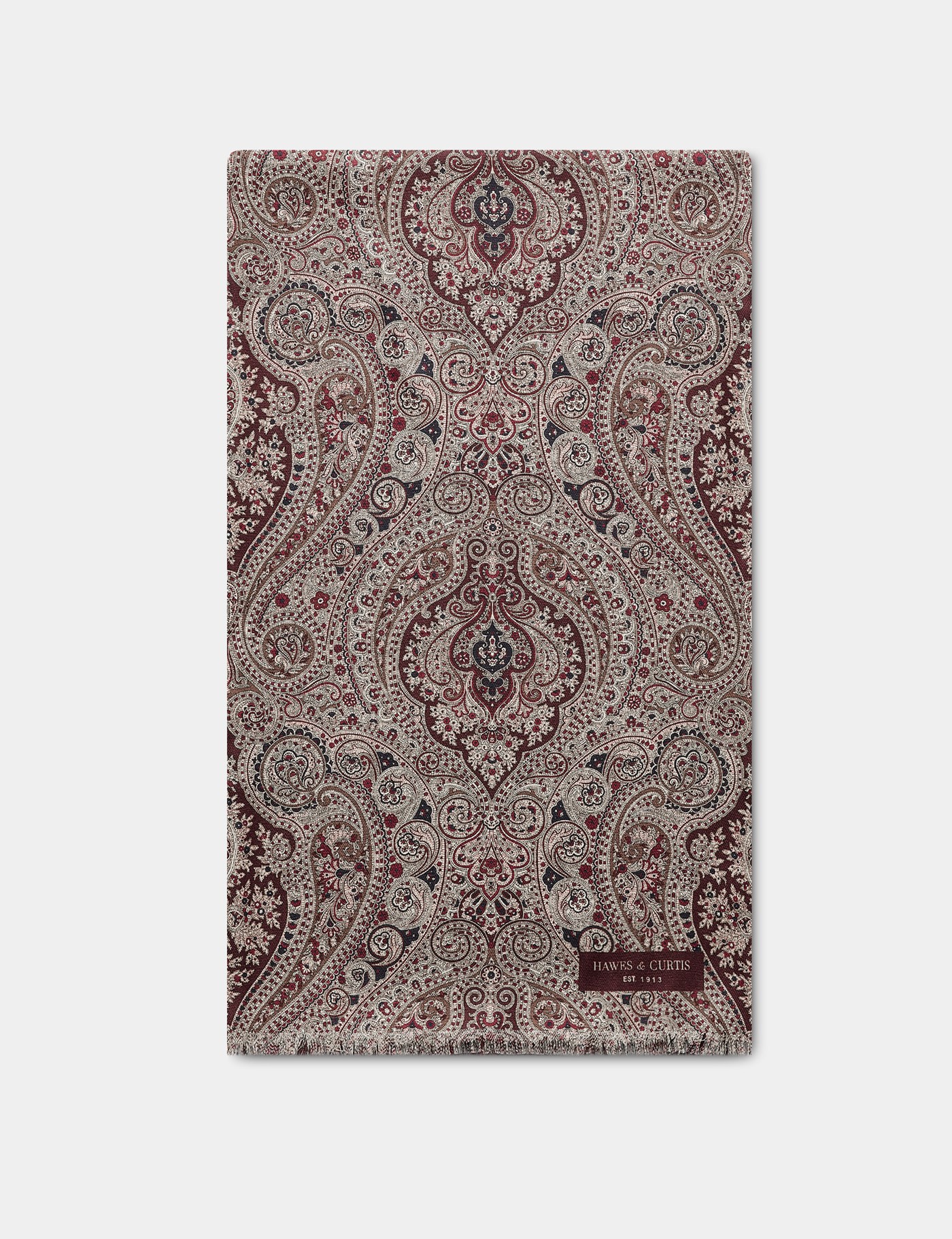 Hawes & Curtis Burgundy Paisley Scarf Size: One Size