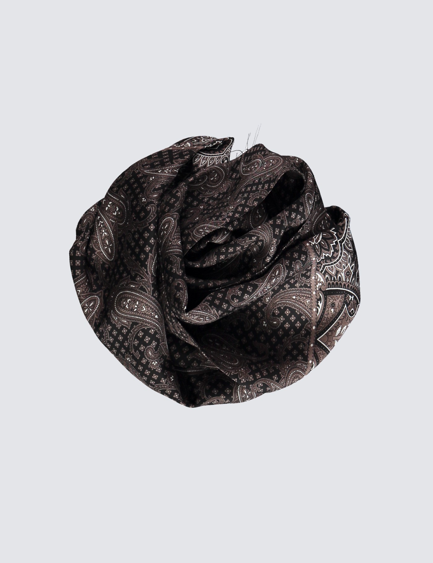 Men's Black & Brown Paisley 100 Silk Evening Scarf Hawes & Curtis