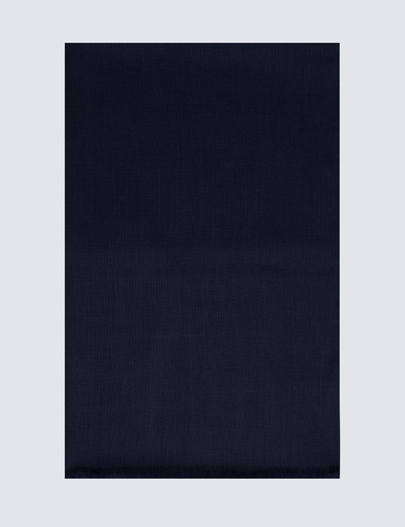 Navy 100% Wool Light Plain Scarf