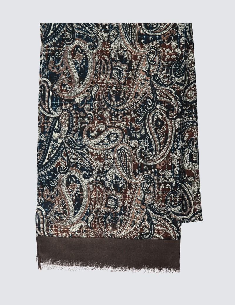 brown paisley scarf