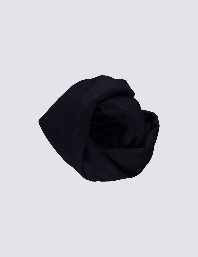 Plain Navy 100% Cashmere Woven Scarf