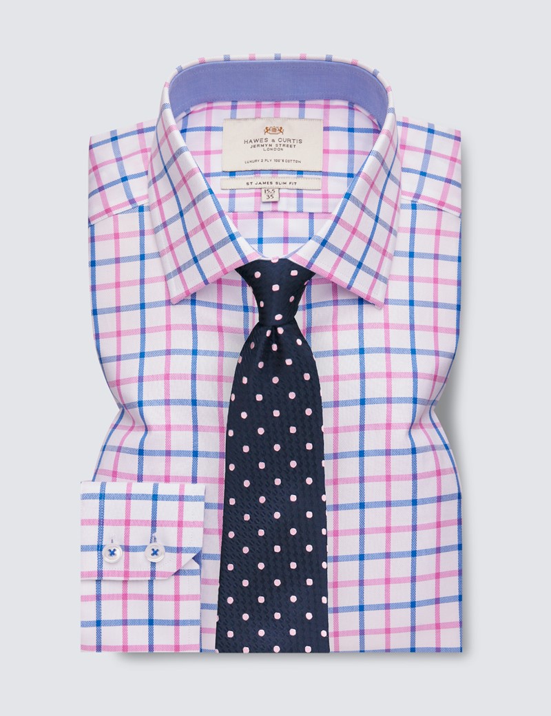 Pink and blue check shirt Clearance