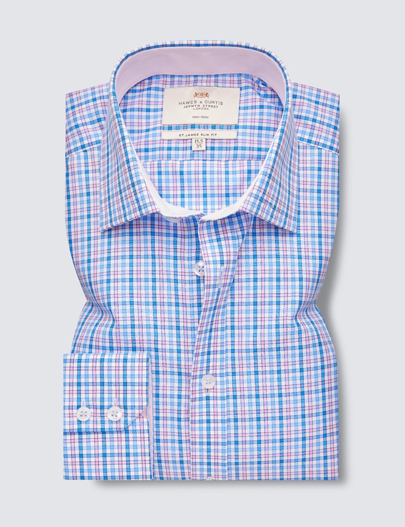 Blue check casual shirt Clearance