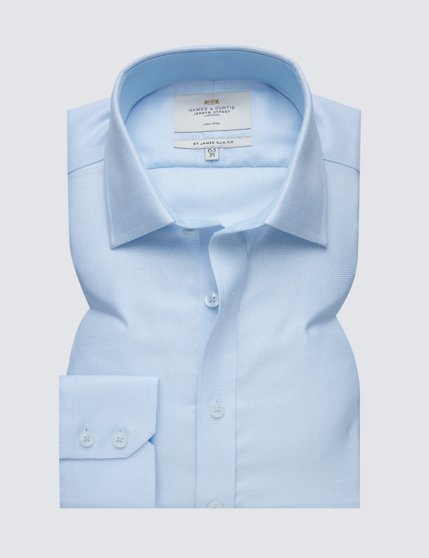 bang vertegenwoordiger bon Non Iron Blue & White Fabric Interest Slim Fit Shirt With Contrast Detail |  Hawes and Curtis