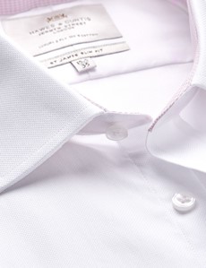 Easy Iron White Oxford Relaxed Slim Fit Shirt with Contrast Detail