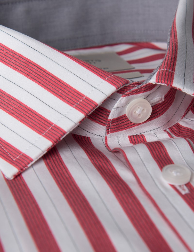 mens red and white stripe shirt