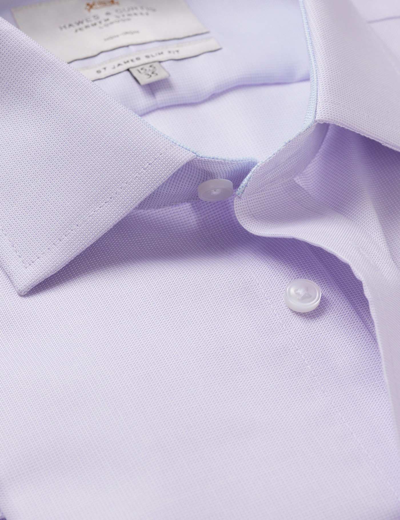 & Slim Fit Lilac & Semi Plain Non Iron Shirt 15.5" collar 36" sleeve