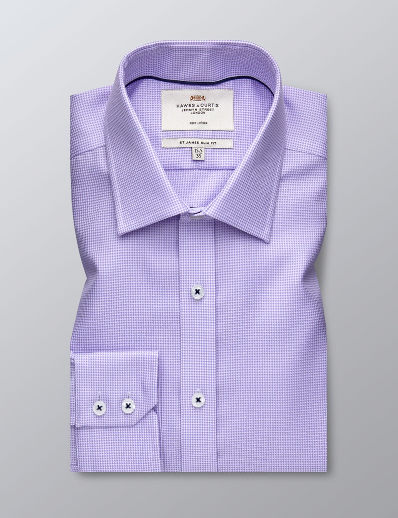 Men's Formal Dobby Lilac Slim Fit Shirt 