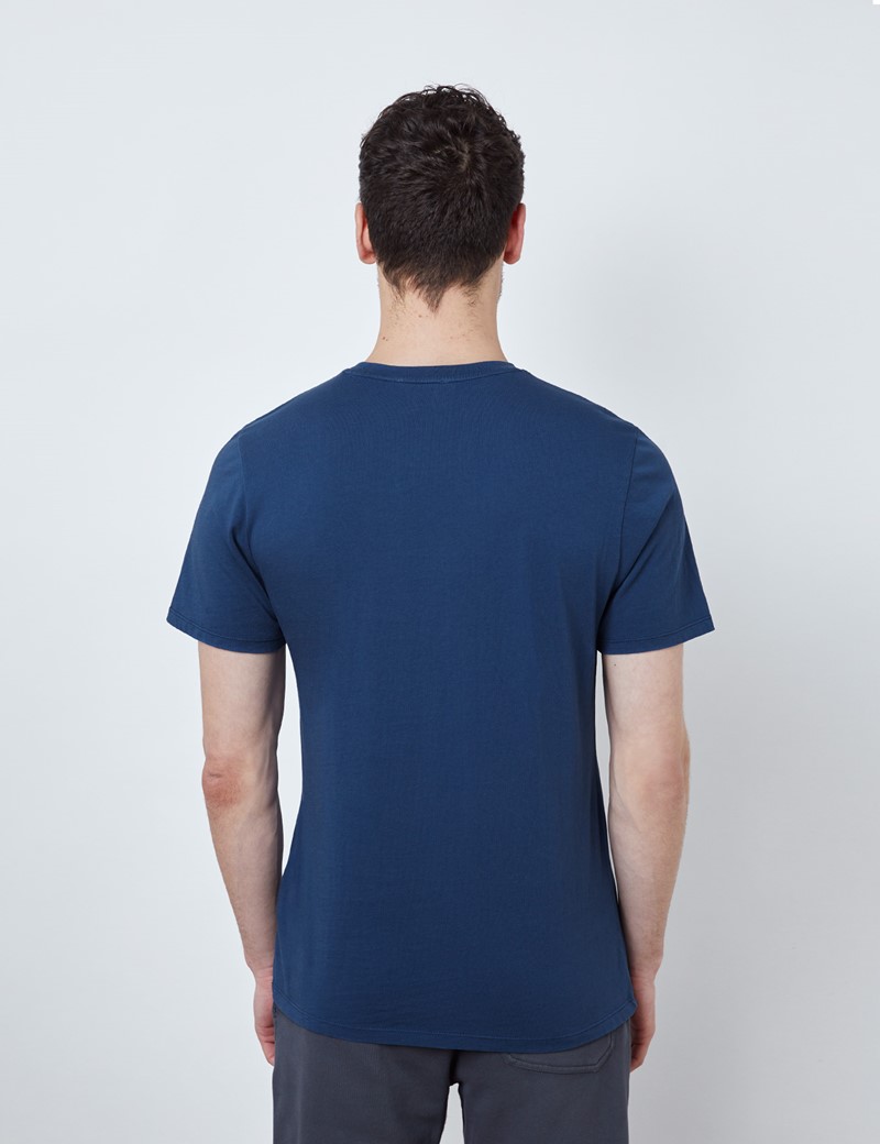 Dark Blue Garment Dye Organic Cotton T-Shirt 