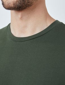 T-Shirt – Rundhals-Ausschnitt – Garment Dye – Bio-Baumwolle – Grün
