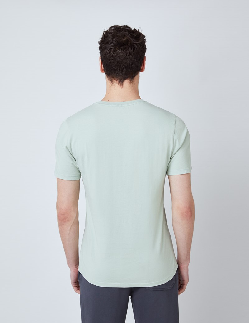 Light Green Garment Dye Organic Cotton T-Shirt 