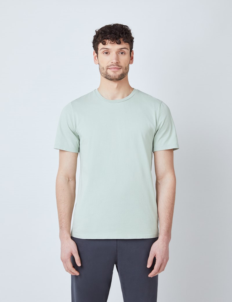 Light Green Garment Dye Organic Cotton T-Shirt 