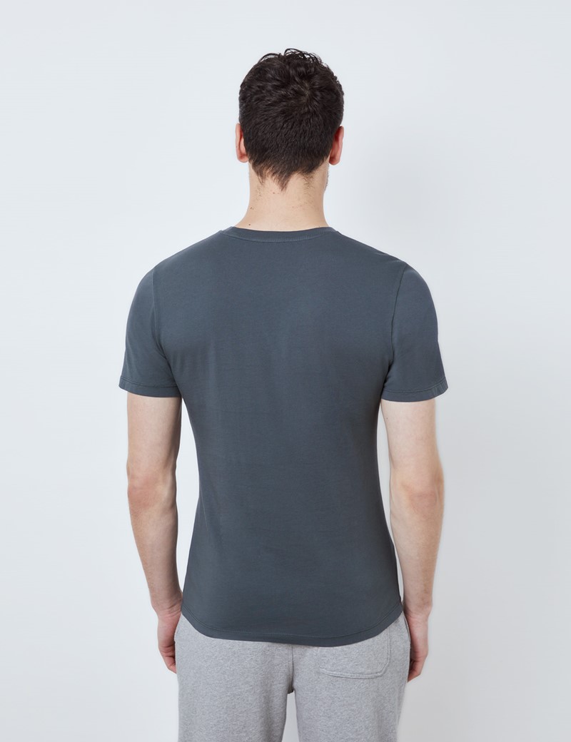 Dark Grey Garment Dye Organic Cotton T-Shirt 