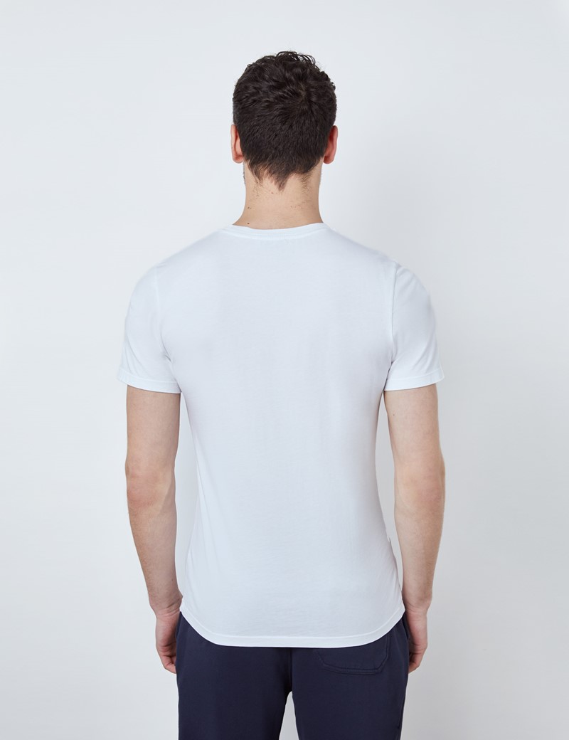 T-Shirt – Rundhals-Ausschnitt – Garment Dye – Bio-Baumwolle – Weiß