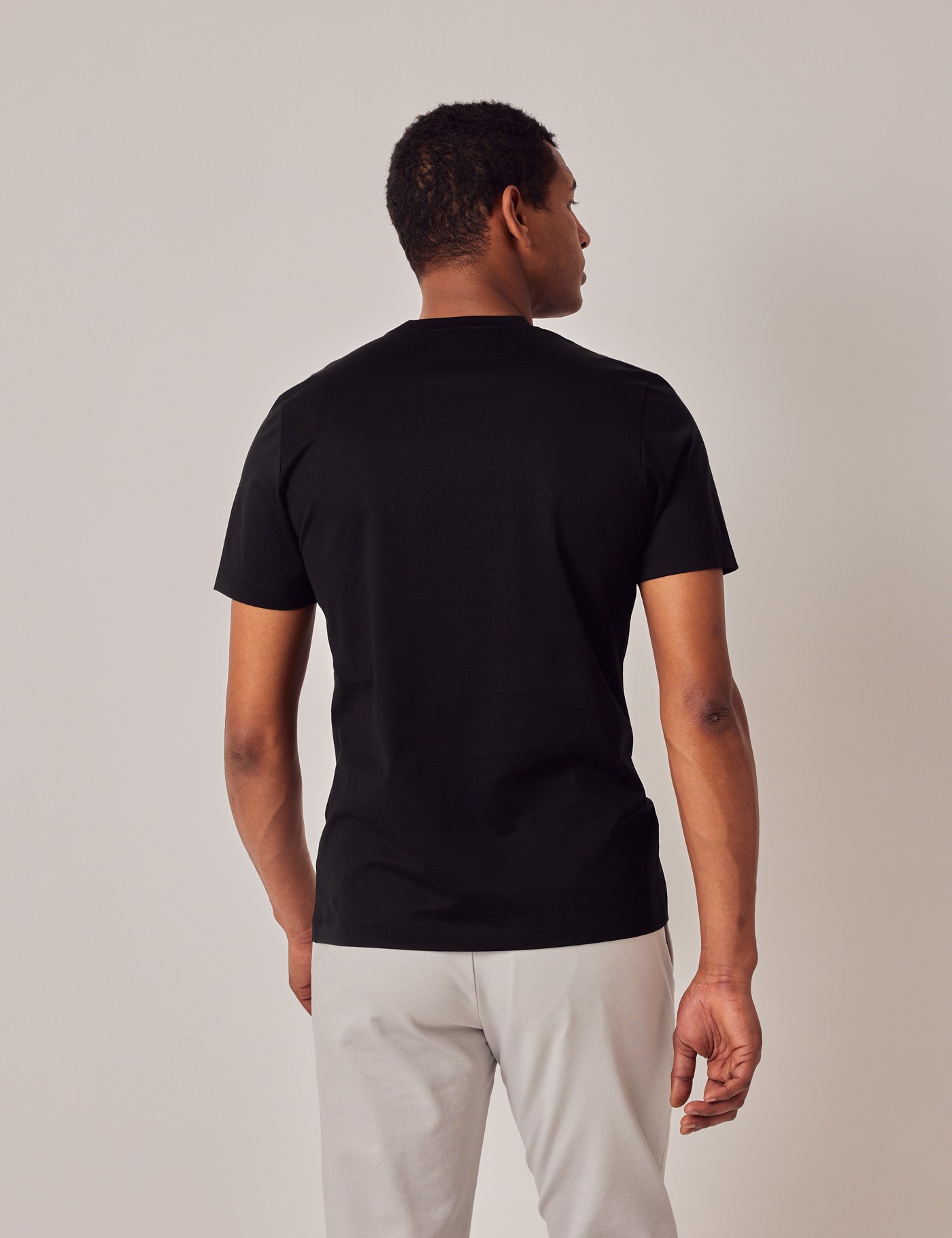 Black Mercerised Cotton T shirt Hawes Curtis Black Mercerised Cotton T shirt Hawes Curtis