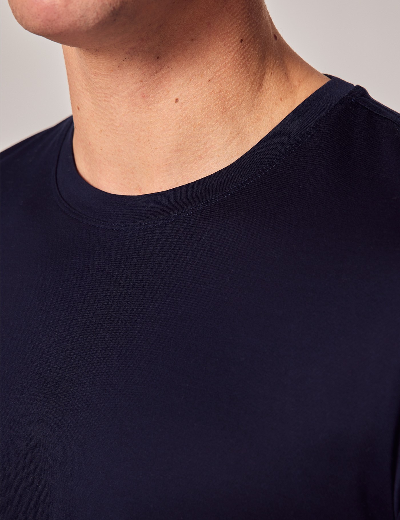 Navy Mercerised Cotton T Shirt Hawes And Curtis 7426