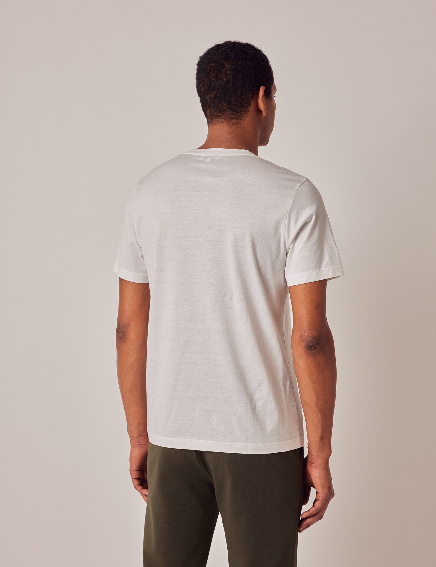 White Mercerised Cotton T-shirt | Hawes & Curtis