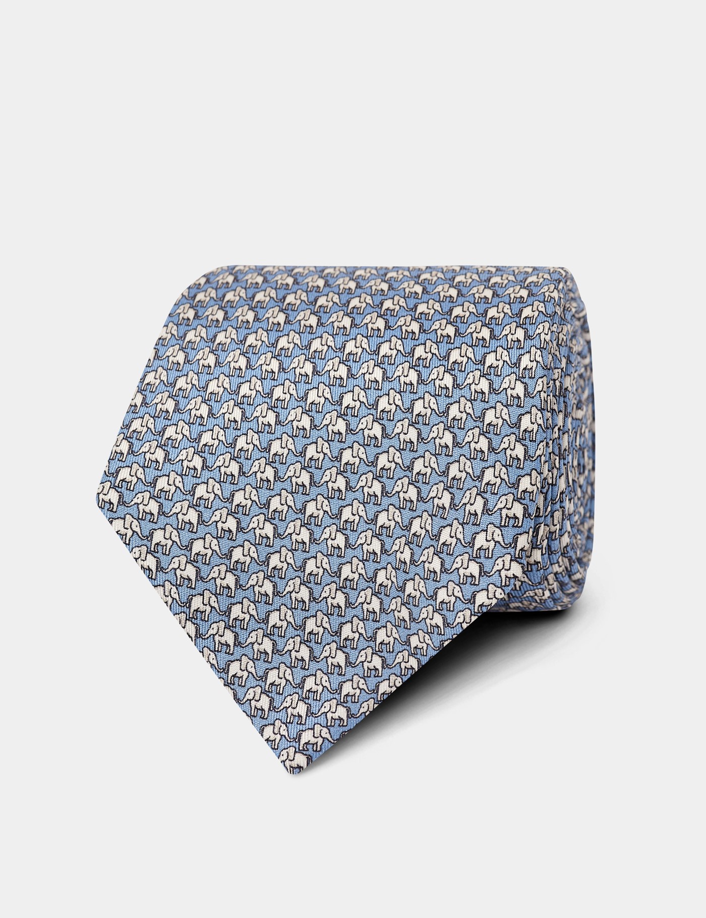 Hawes & Curtis Sky Blue Elephant 1913 Tie Size: One Size