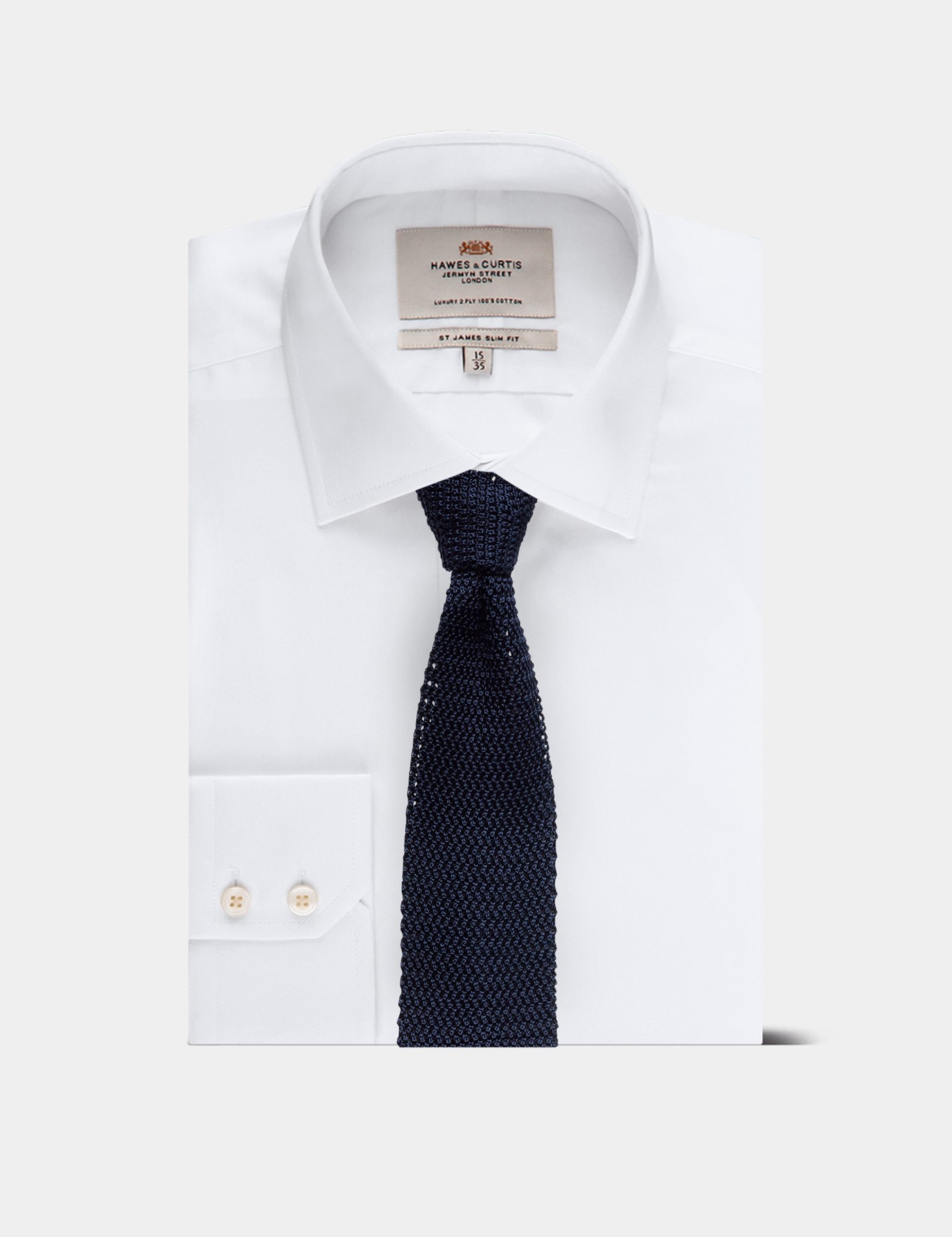 Hawes & Curtis Midnight Blue Ticking Stripe 1913 Tie Size: One Size image 3