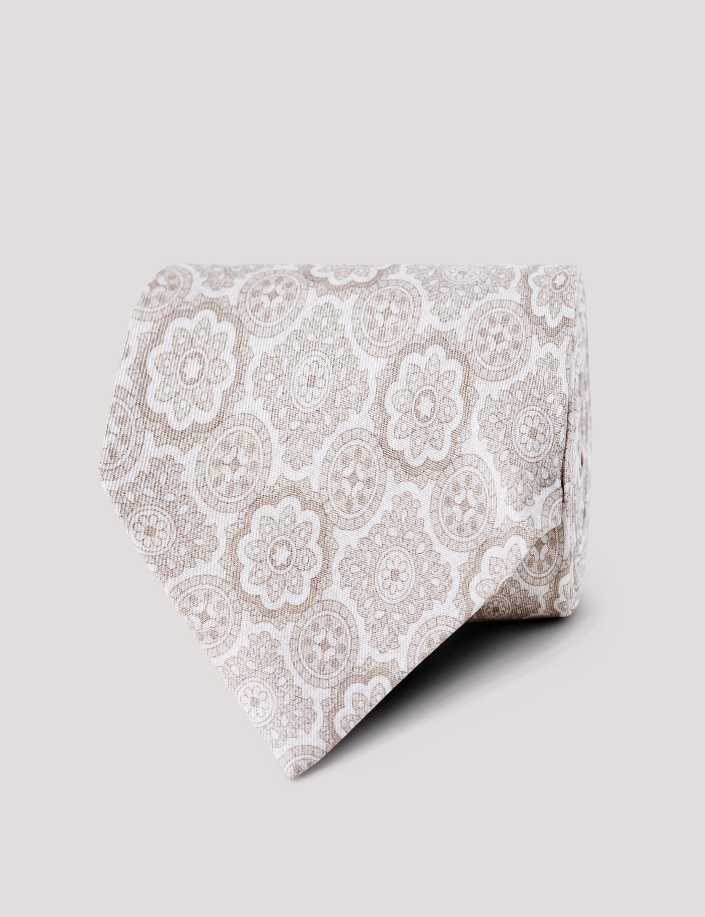 & Tonal Medallion Geo Tie 100% Silk One