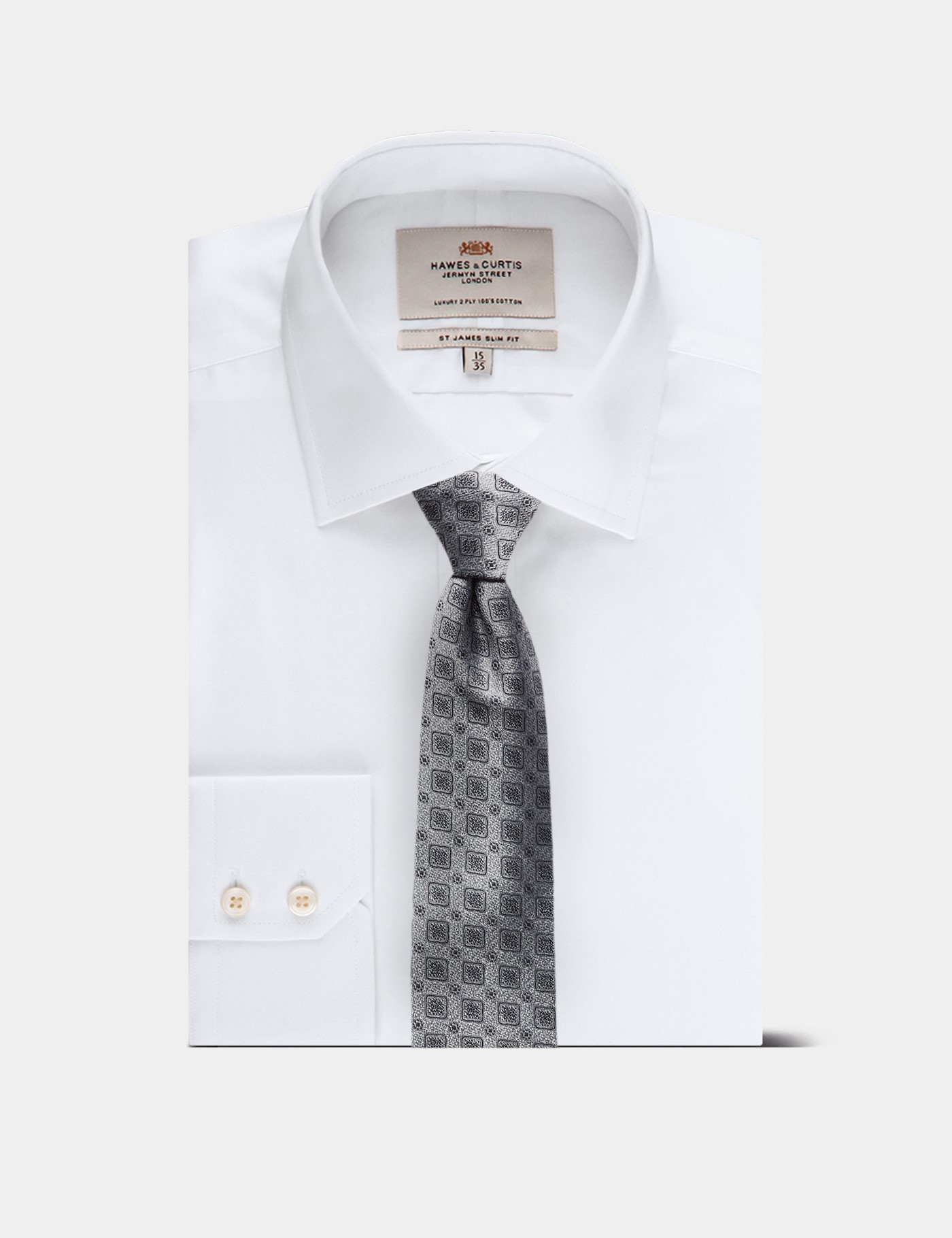 Hawes & Curtis Silver Geo Textured 1913 Tie Size: One Size image 3
