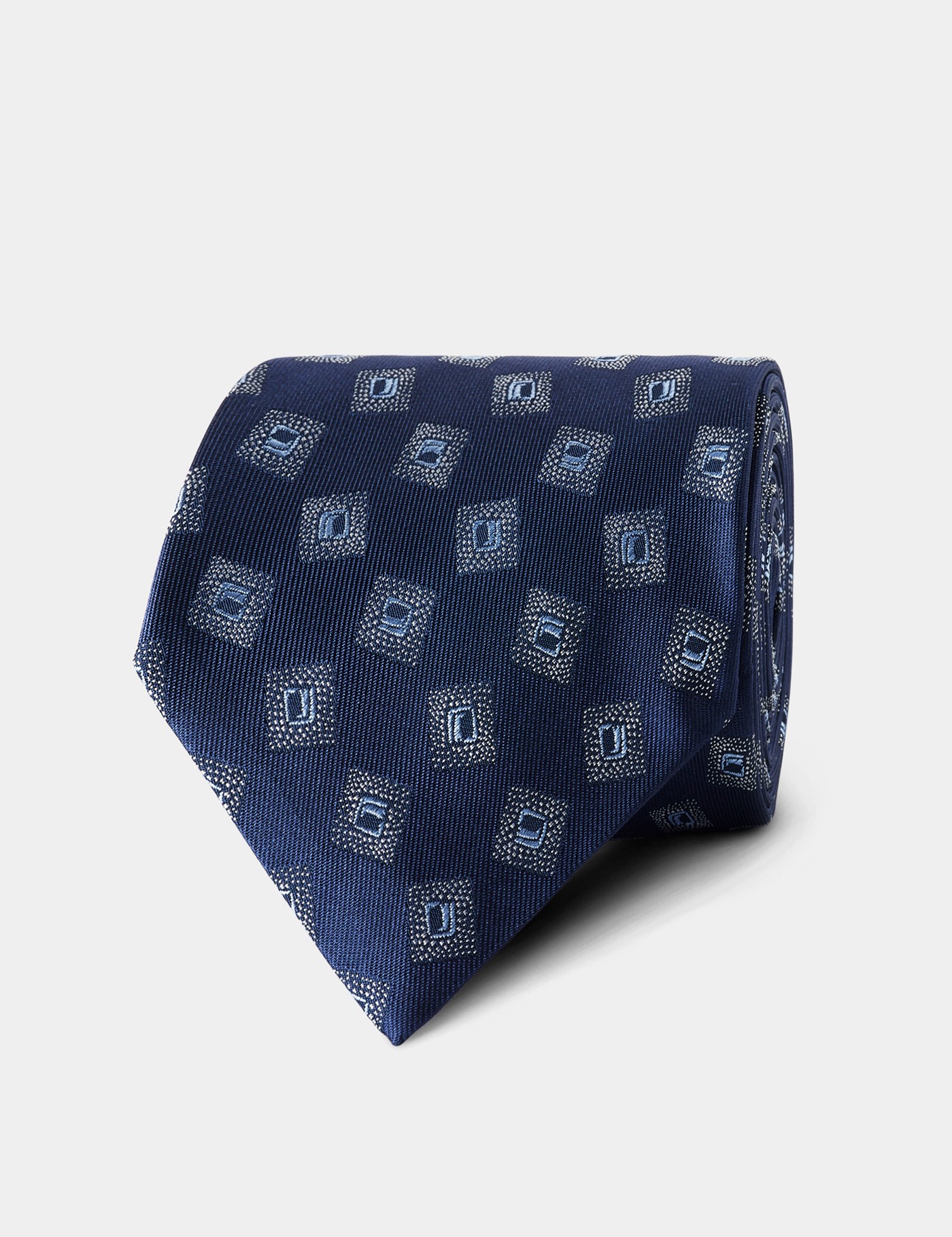 Hawes & Curtis Blue Jacquard Geo 1913 Tie Size: One Size