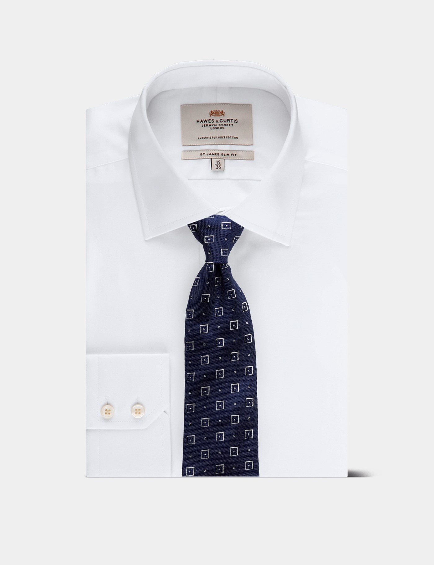 Hawes & Curtis Navy Medallion 1913 Tie Size: One Size image 3