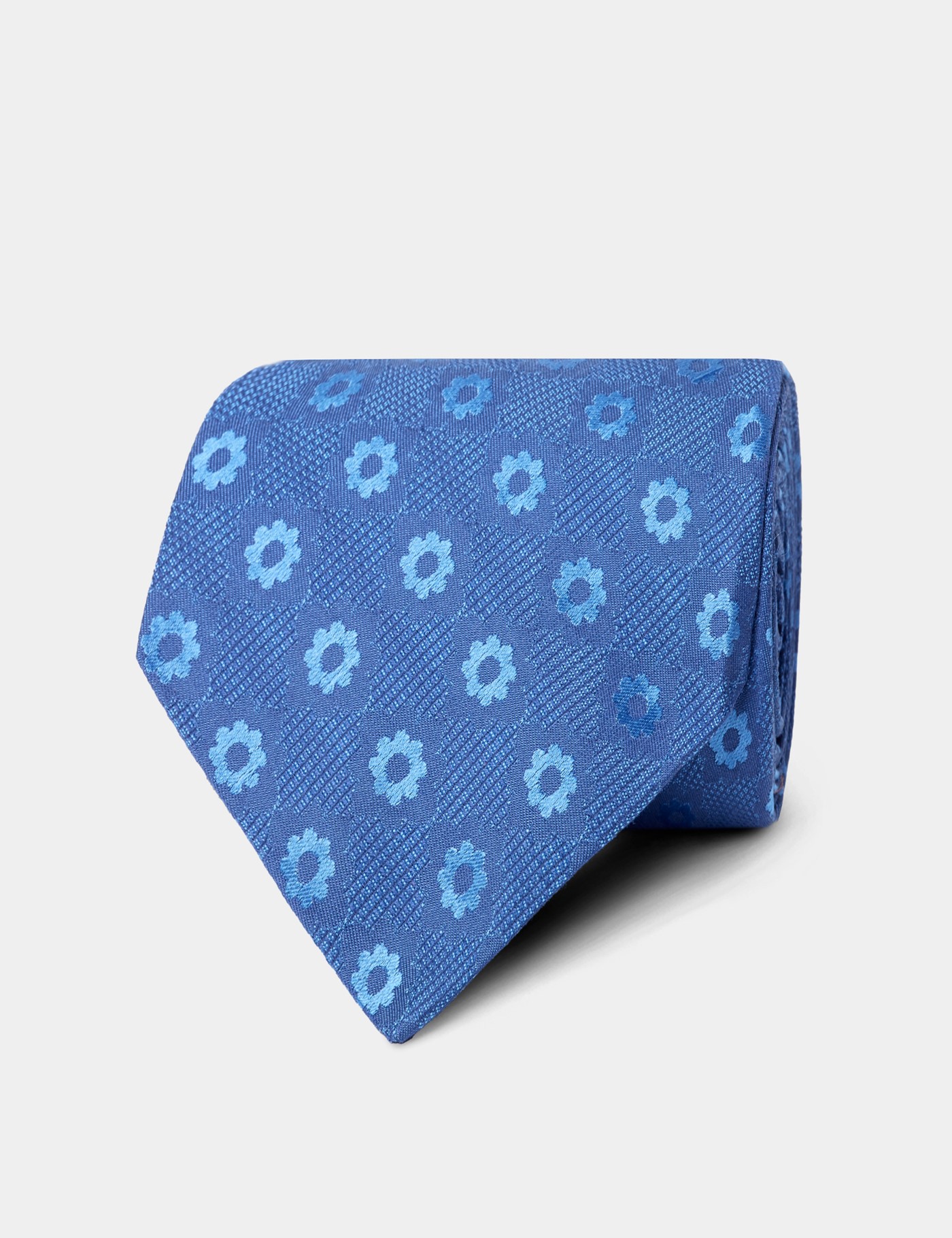 Hawes & Curtis Blue Jacquard Floral 1913 Tie Size: One Size