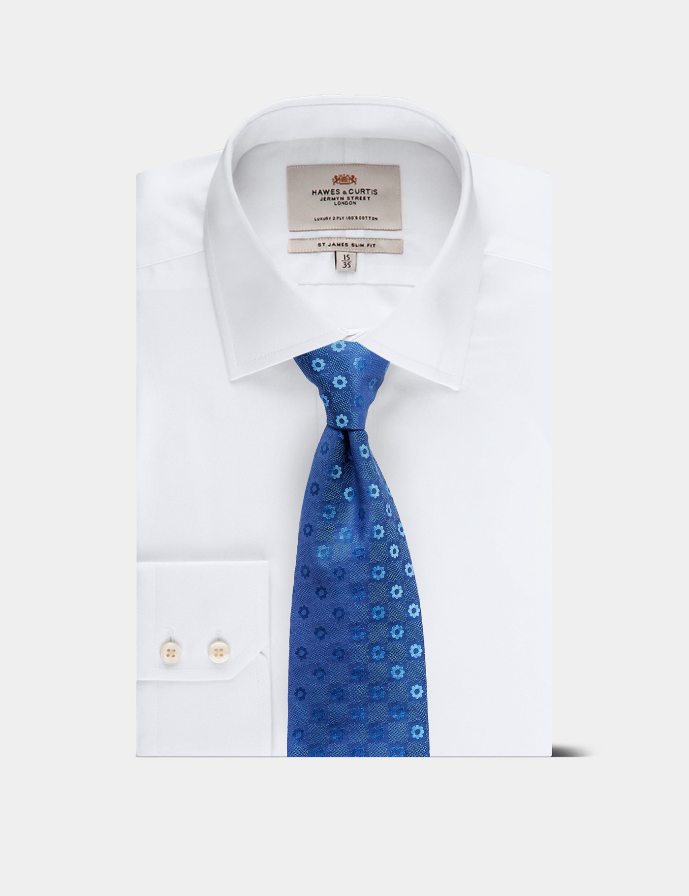 Hawes & Curtis Blue Jacquard Floral 1913 Tie Size: One Size image 3